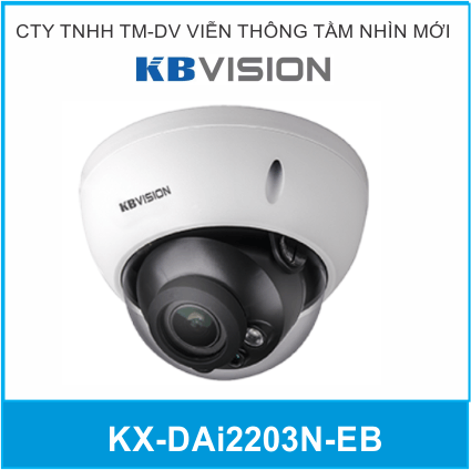 Camera IP Dome AI KBVISION KX-DAi2204N-EB 2.0MP chống ngược sáng